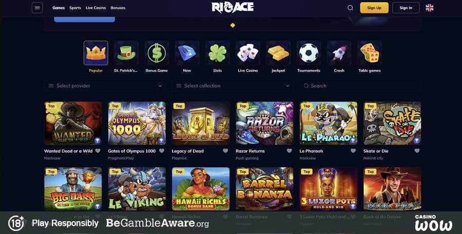 RioAce Casino Games