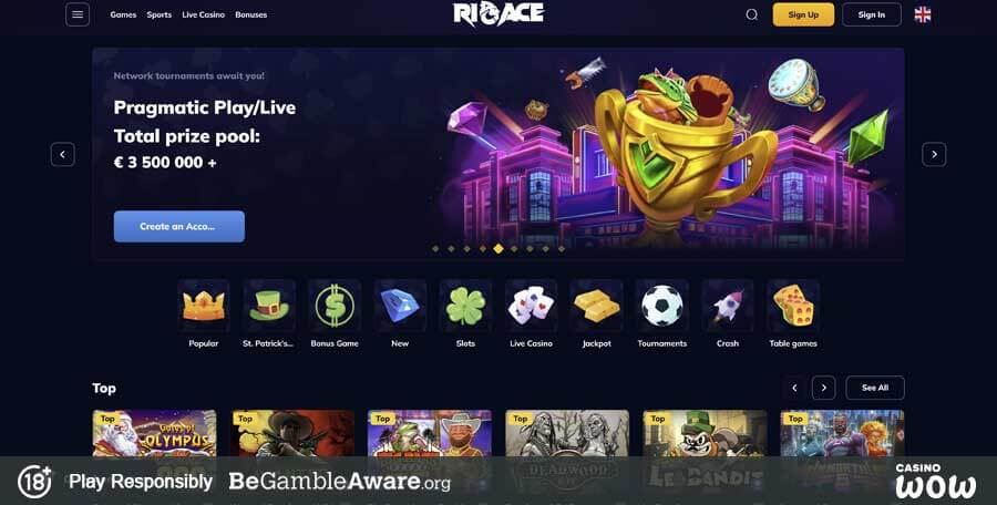 RioAce Casino Lobby