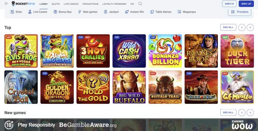 Rocketspin Casino Games