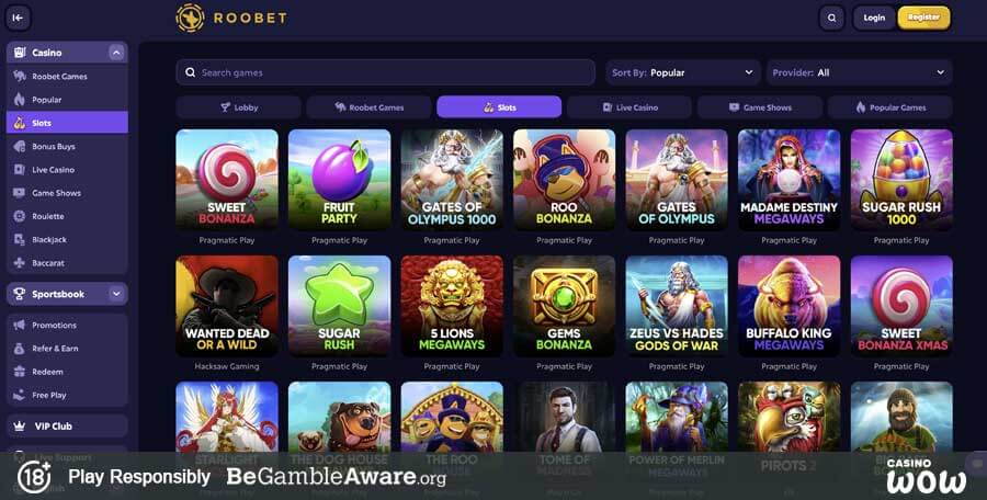 Roobet Casino Games