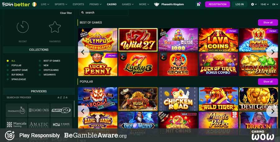 SpinBetter Casino Games