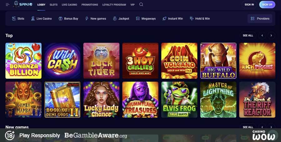 Spinjo Casino Games