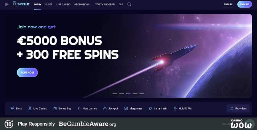 Spinjo Casino Lobby