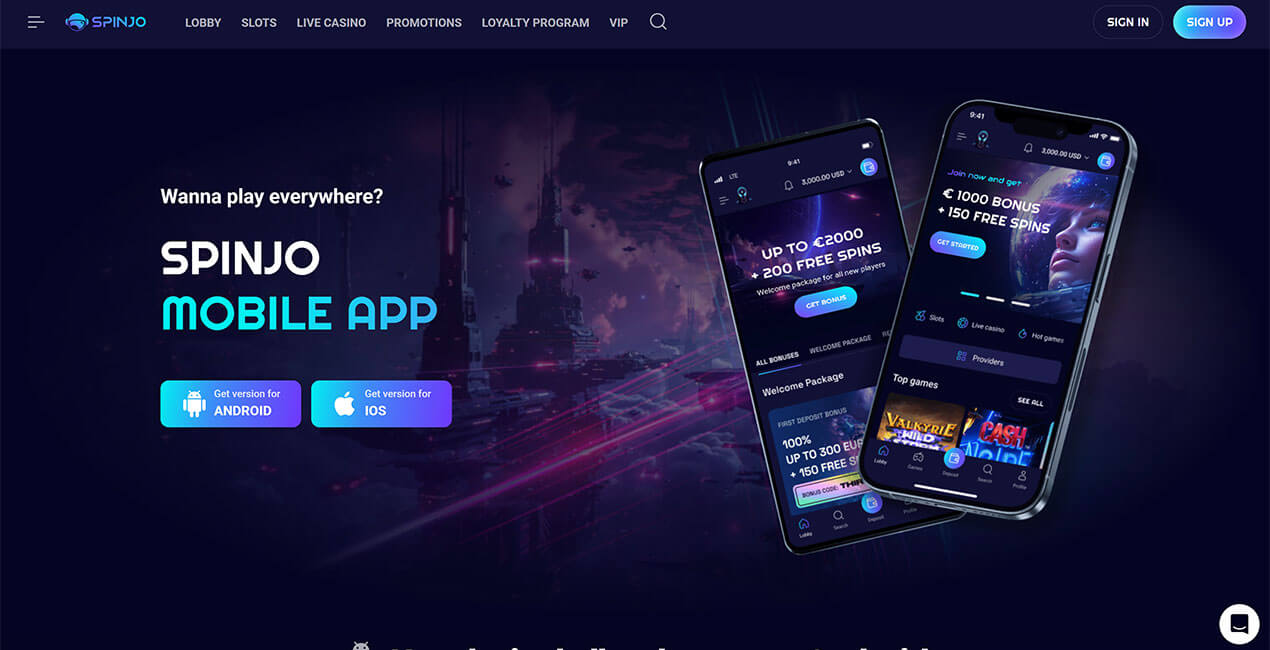 Spinjo casino mobile app