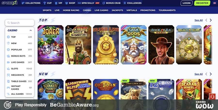 Sportaza Casino Games