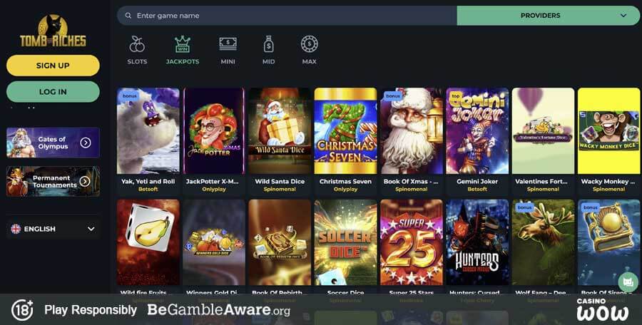 Tomb Riches Casino Games