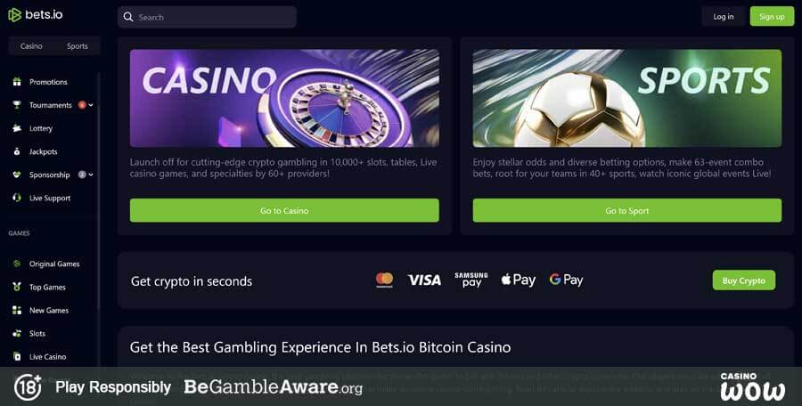 Bets.io Casino Lobby