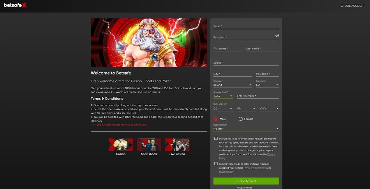 Open an account at Betsafe casino Open an account at Betsafe casino