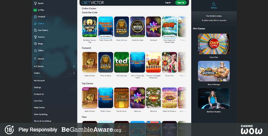 BetVictor Casino Games