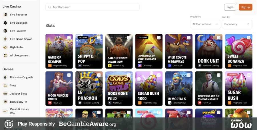 Bitcasino io Games
