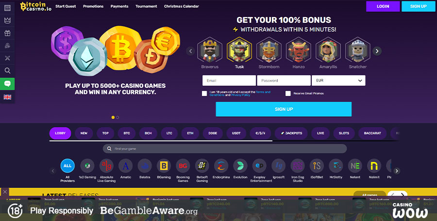 Bitcoin Casino Lobby