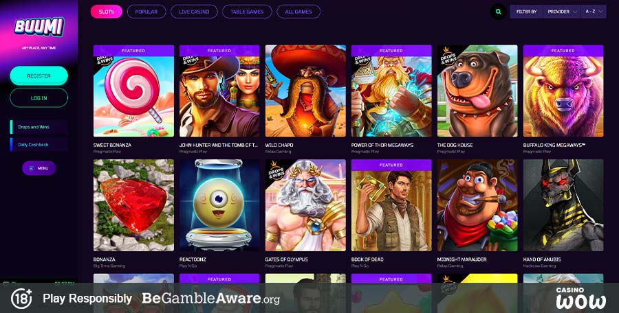 Buumi Casino Games