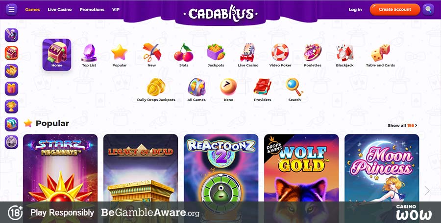 Cadabrus Casino Games