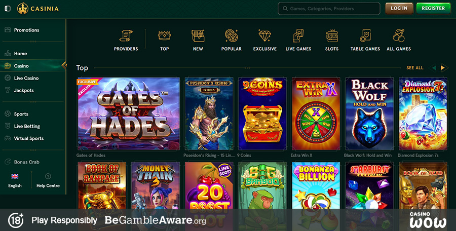 Casinia Casino Games
