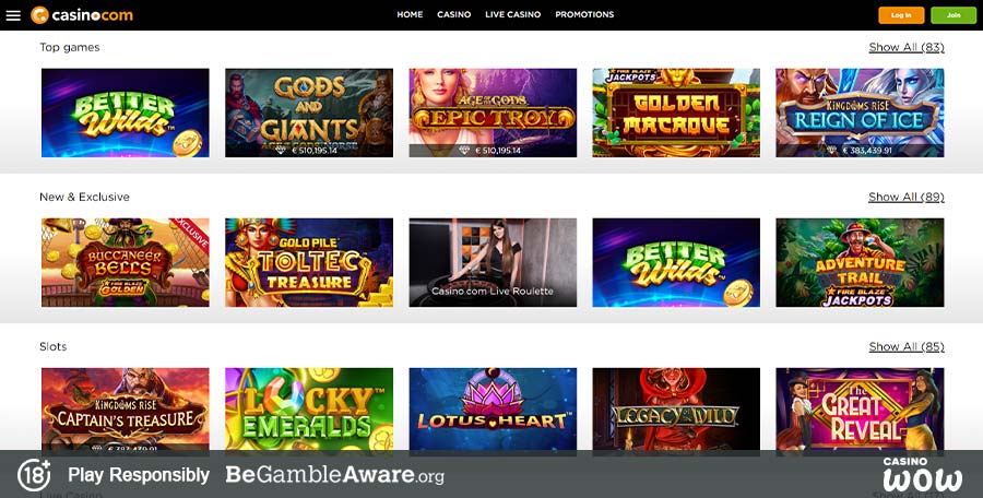 Casino.com Games