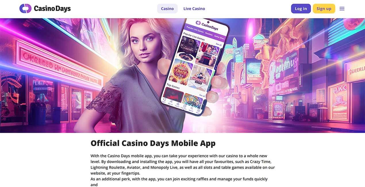 Casino Days mobile app