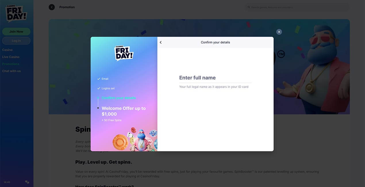 Open an account at CasinoFriday Open an account at CasinoFriday