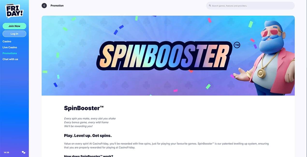 Spinbooster at CasinoFriday Spinbooster at CasinoFriday
