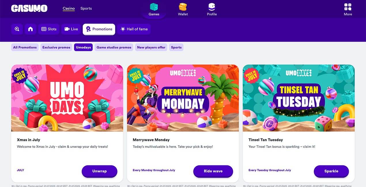 Casumo casino promotions