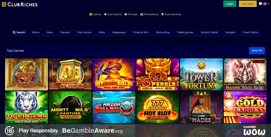 Club Riches Casino Games