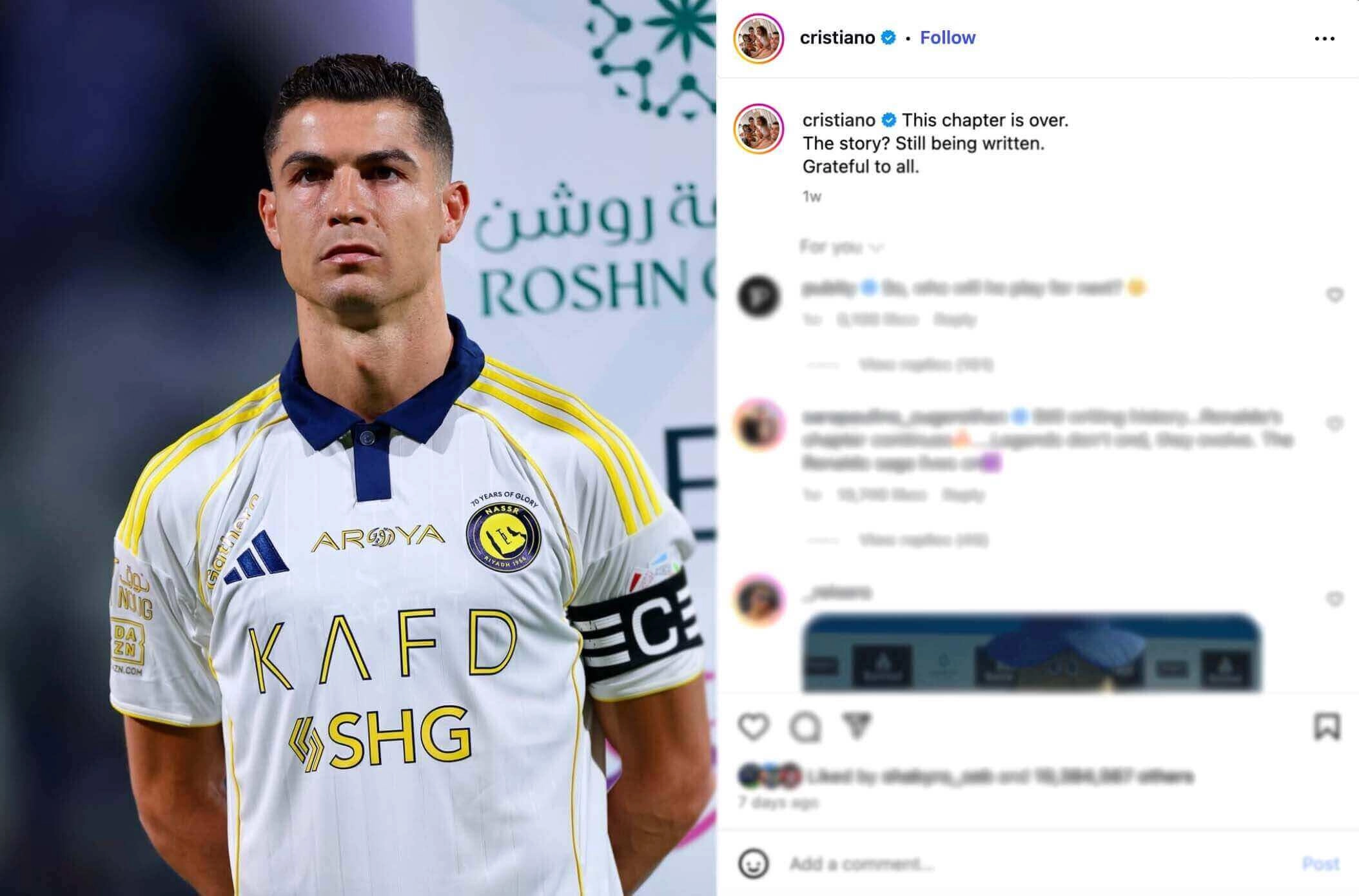 Cristiano Ronaldo's Instagram Post Cristiano Ronaldo's Instagram Post