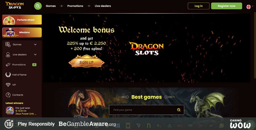 DragonSlots Casino Lobby