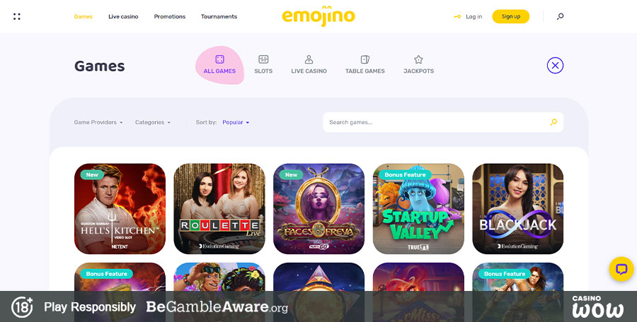 Emojino Casino Games