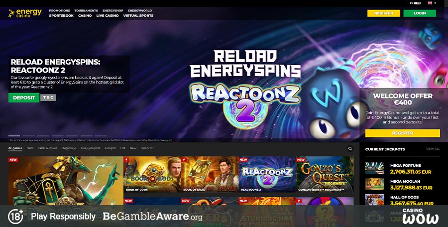 EnergyCasino Lobby