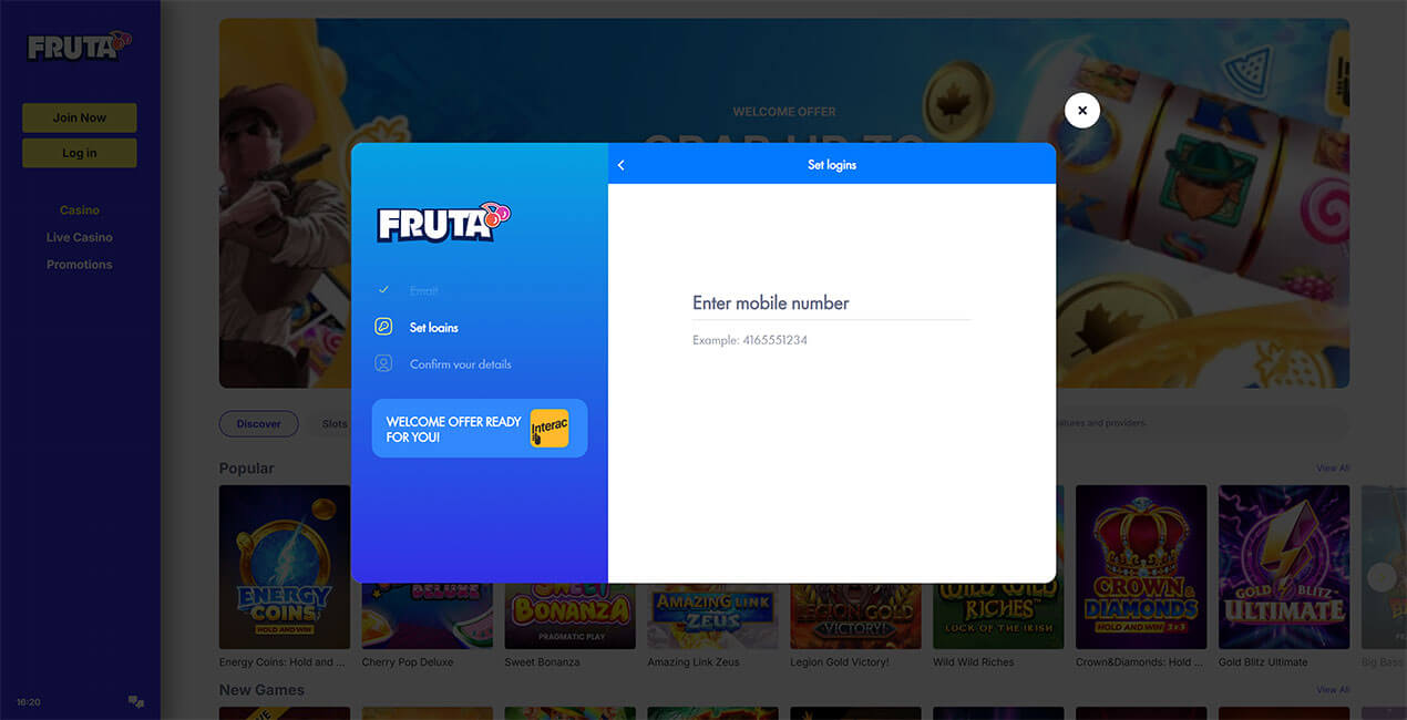 Fruta casino registration