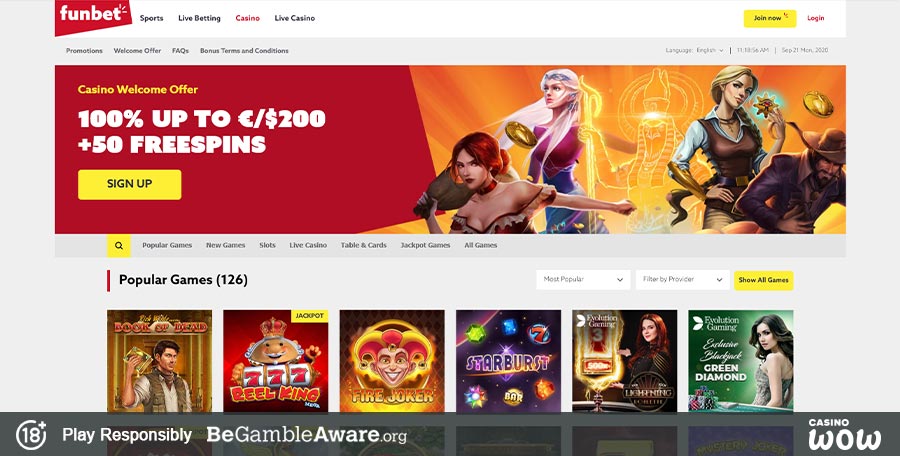 Funbet Casino Lobby