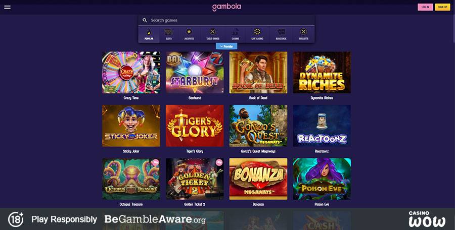 Gambola Casino Games