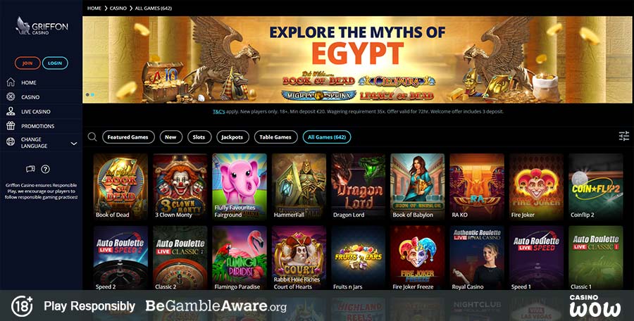 Griffon Casino Games