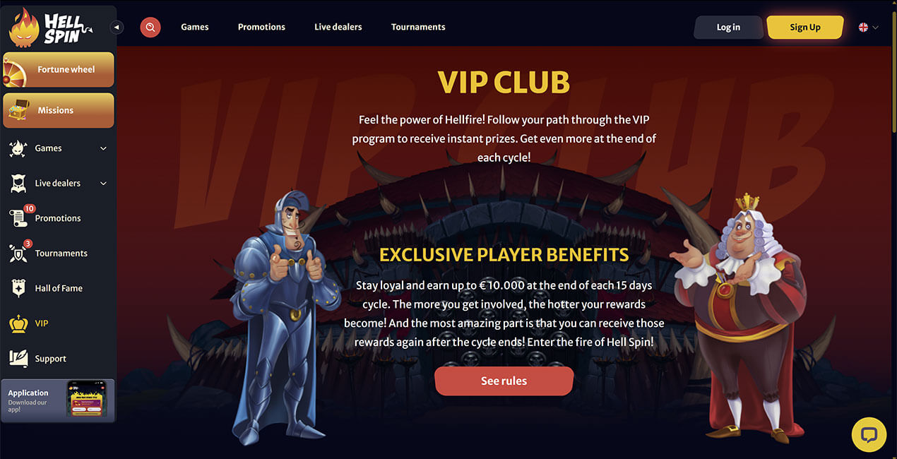 Hell Spin casino VIP Club