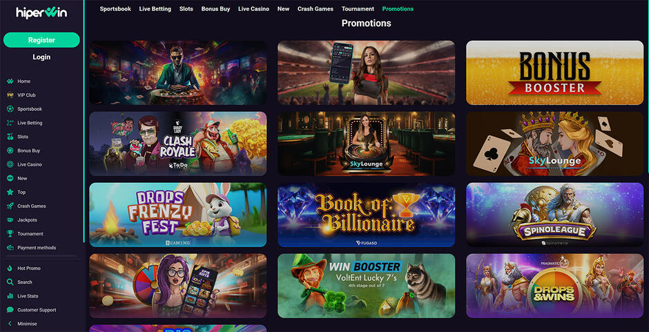 Promos at Hiperwin casino