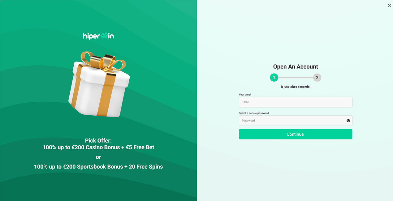 Register with Hiperwin casino
