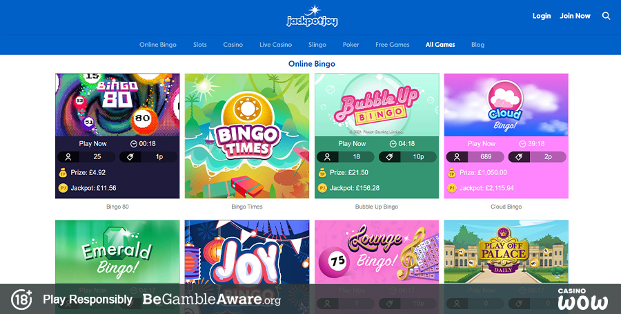 Jackpotjoy Casino Games