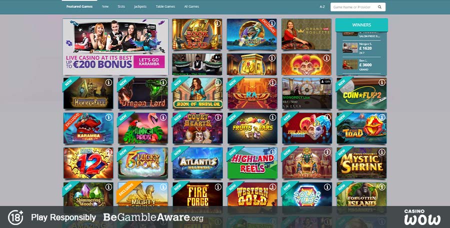Karamba Casino Games