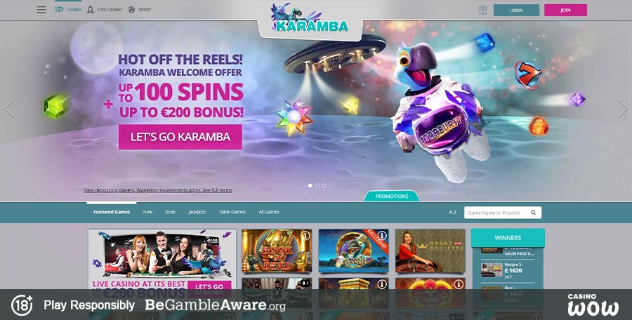 Karamba Casino Lobby