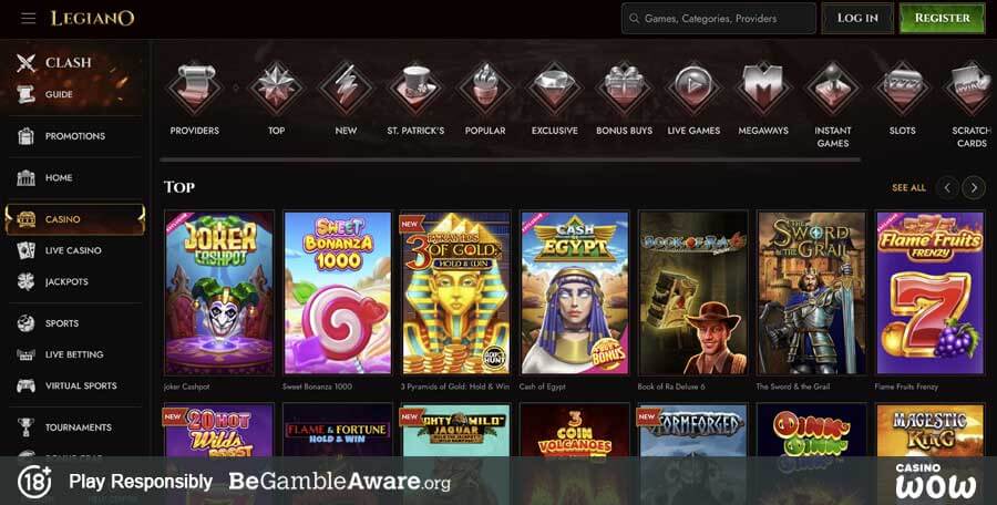 Legiano Casino Games