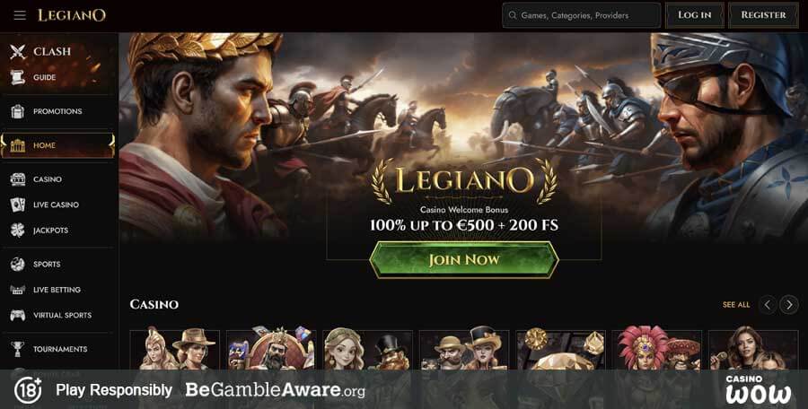 Legiano Casino Lobby