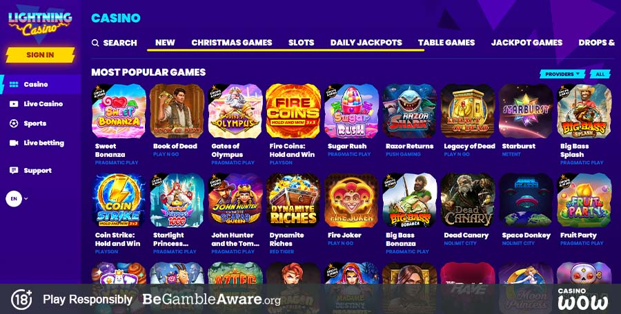 Lightning Casino Games