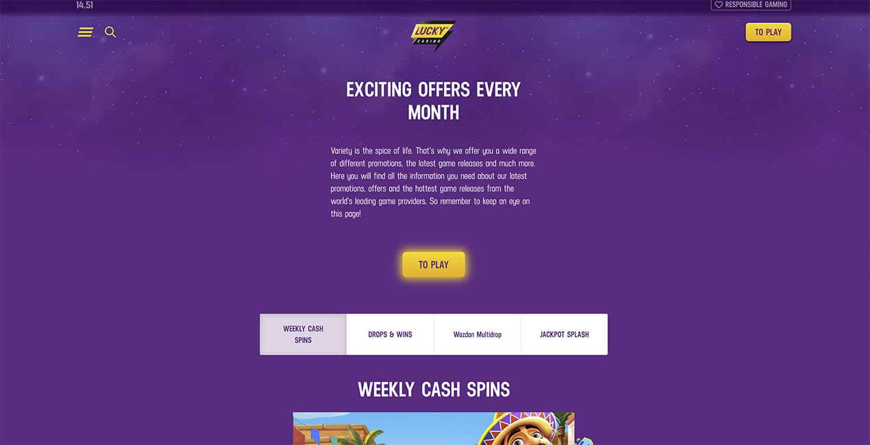 Promos at Lucky casino