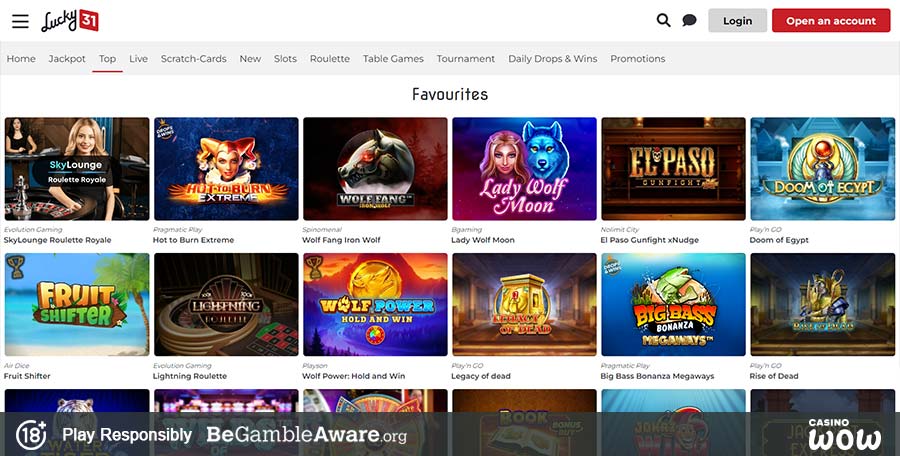 Lucky 31 Casino Games