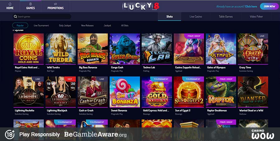 Lucky8 Casino Games