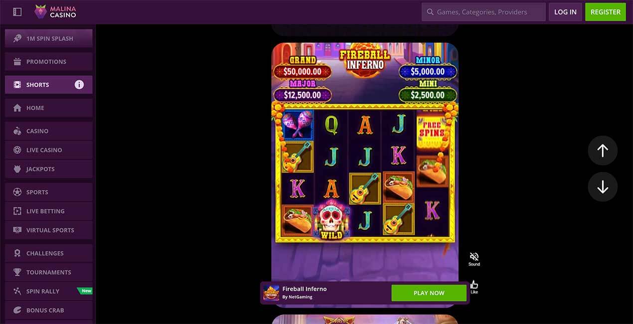 Malina casino application