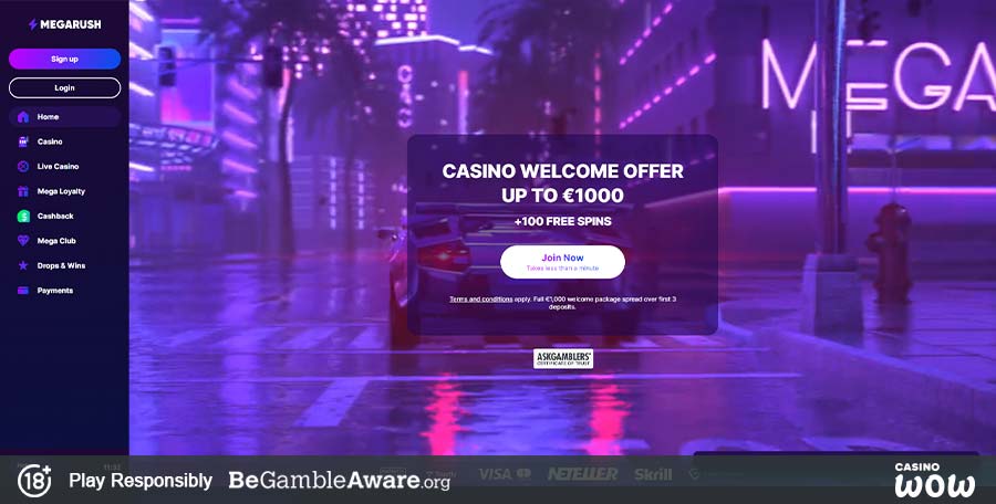 MegaRush Casino Lobby