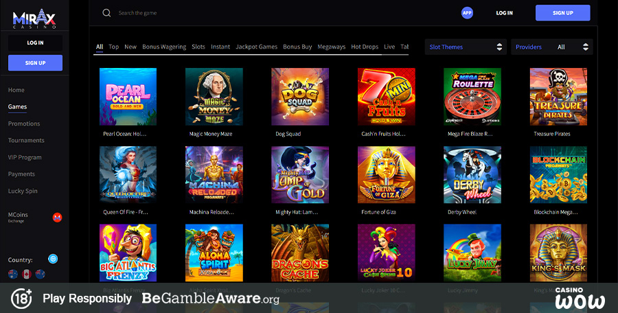 Mirax Casino Games