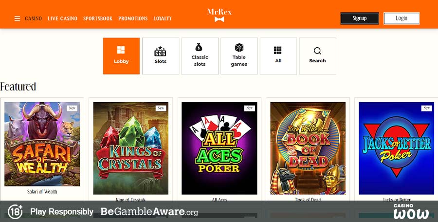 MrRex Casino Games