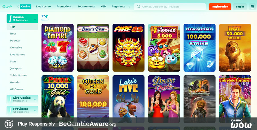 Neon54 Casino Games