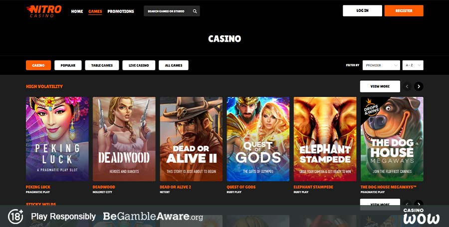 Nitro Casino Games